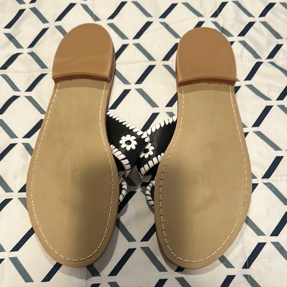 Jack Rogers Black and White Floral Sandals - Picture 3 of 4